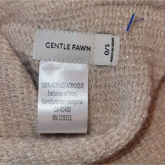 NWOT GENTLE Fawn Tristan Sweater Poncho Fringe Grey Gray Cream OS - Picture 7 of 9